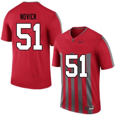 Men's Ohio State Buckeyes #51 Brett Novick Retro Nike NCAA College Football Jersey June WJE1244NB